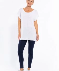 Cafe Latte Palm Tree Cotton Knit | White | CL20s