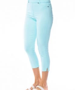 Cafe Latte 7/8 Stretch Capri Pants | Aqua | CL2