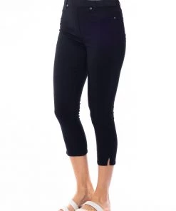 Cafe Latte Stretch Capri Jeggings | Black | CL2 Clothing