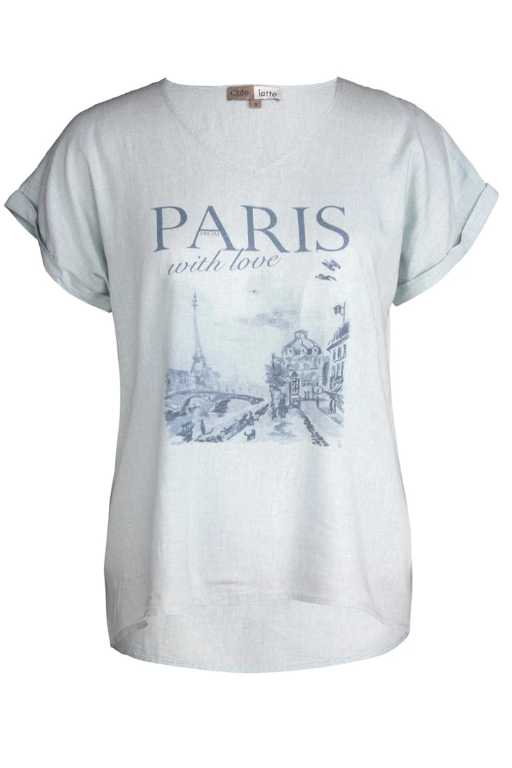 Cafe Latte Paris Tee | White | CL11s 1 Cafe Latte Paris Tee | White | CL11s