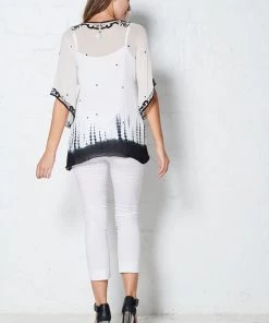 Caju Tops Beaded Dip Dye Blouse