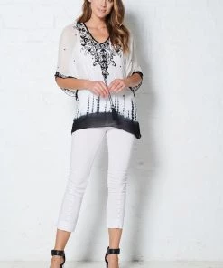 Caju Tops Beaded Dip Dye Blouse