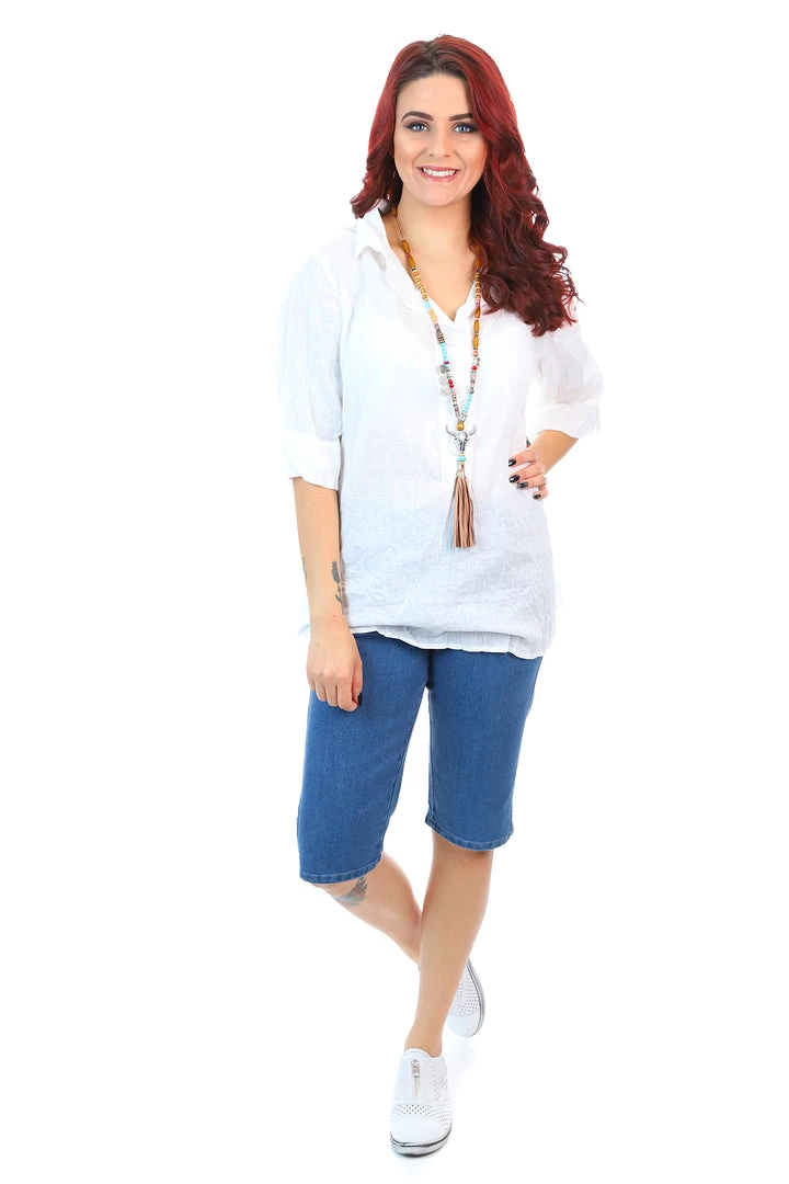 Cafe Latte Pull-on Shorts | Denim | CL8 3 Cafe Latte Pull-on Shorts | Denim | CL8