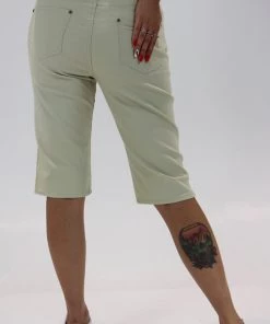 Cafe Latte Stretch Pull On Jean Short | Beige | CL4