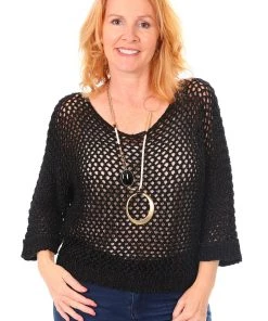 Cindy G Chunky Lurex Knit | Black | CG9 Clothing