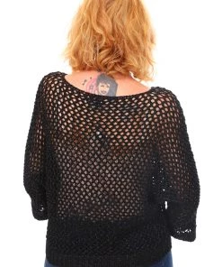 Cindy G Chunky Lurex Knit | Black | CG9 Clothing
