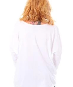 Cindy G Clothing V Neck Long Sleeve Top | White | CG11