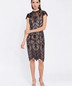 Romance Clare Lace Dress | Black-Nude | ROM65