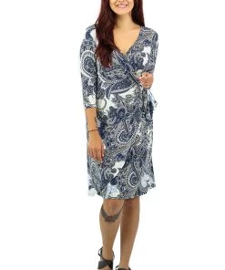 Corsican Eco Wrap Dress - Paisley