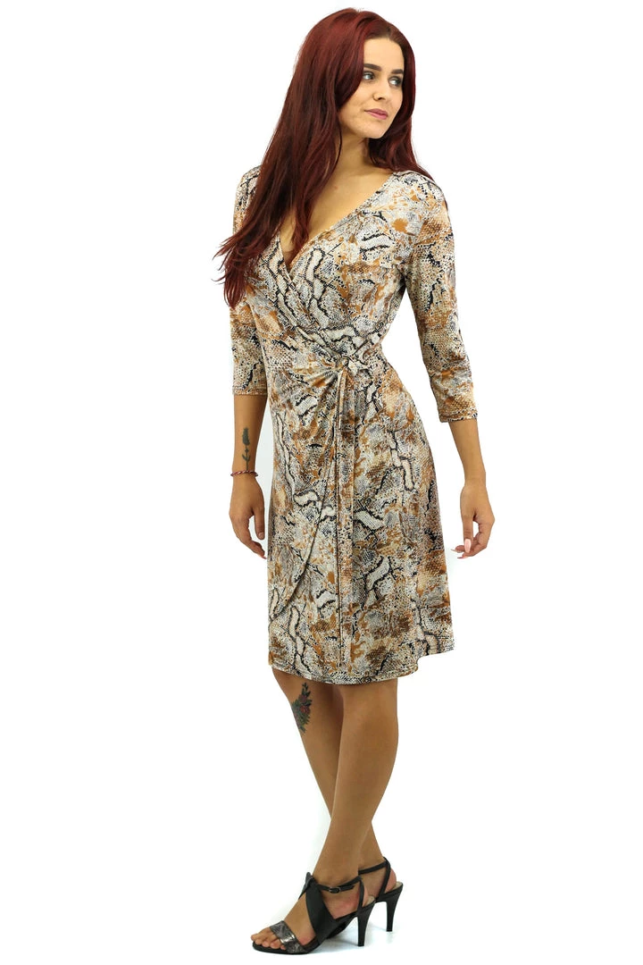 Corsican Eco Wrap Dress - Paperbark 3 Corsican Eco Wrap Dress - Paperbark