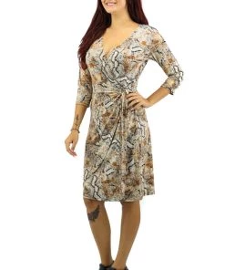 Corsican Eco Wrap Dress - Paperbark