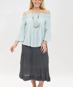 Namastai Tops Cotton Off Shoulder Top | Mint | N2s