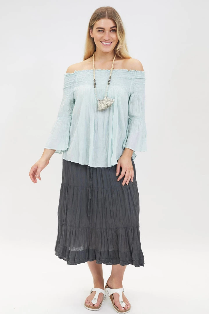 Namastai Tops Cotton Off Shoulder Top | Mint | N2s 2 Namastai Tops Cotton Off Shoulder Top | Mint | N2s