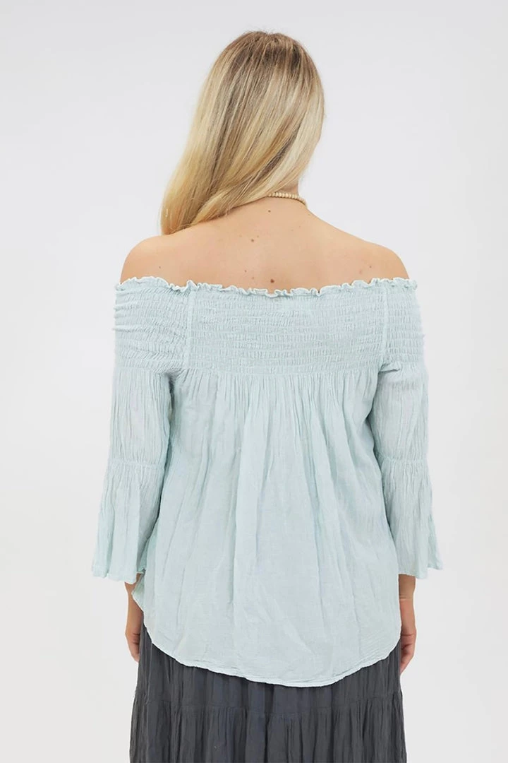 Namastai Tops Cotton Off Shoulder Top | Mint | N2s 3 Namastai Tops Cotton Off Shoulder Top | Mint | N2s
