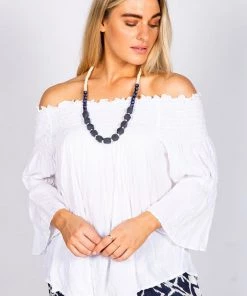 Namastai Cotton Off Shoulder Top | White | N2s Resort Wear