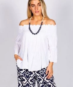 Namastai Cotton Off Shoulder Top | White | N2s Resort Wear