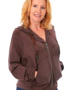 Desigual Clothing Hooded Zip Sweater | Brown D12