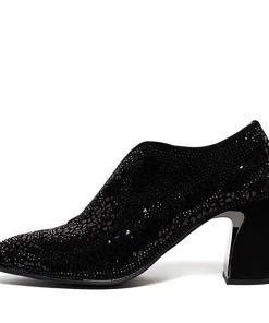 Django & Juliette Killenie Black Suede Heel | DJ25 Shoes