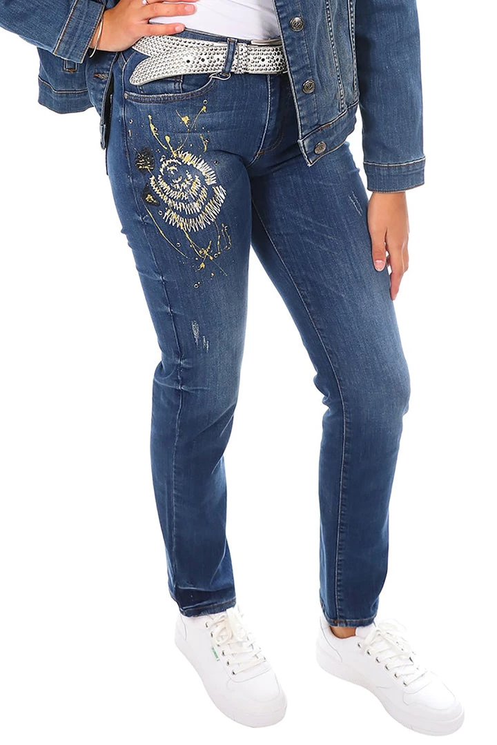 Dolcezza Blue Slim Jeans | D18 1 Dolcezza Blue Slim Jeans | D18