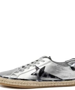Django & Juliette Kaller Sneaker | Silver Pewter Ocelot Leather | DJ29