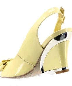 Django & Juliette Shoes Evette Patent Leather Wedge - Yellow