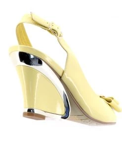Django & Juliette Shoes Evette Patent Leather Wedge - Yellow