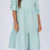 Ridley Clothing Harper Linen Dress | Aqua | R7