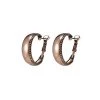 Blue Scarab Small Stamped Rose Gold Hoops