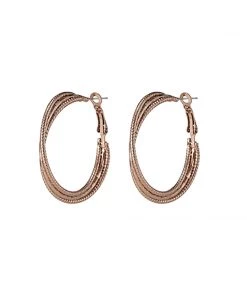 Blue Scarab Twisted Rose Gold Hoops
