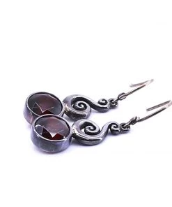 Elfy Swirl Red Ruby Earrings