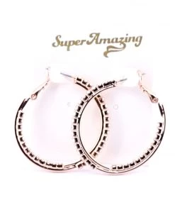 Super Amazing Medium Blingy Hoops - Rose Gold