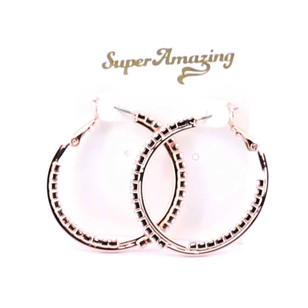 Super Amazing Medium Blingy Hoops - Rose Gold 1 Super Amazing Medium Blingy Hoops - Rose Gold