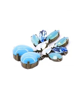 Stellar Rose Blue Halves Earrings