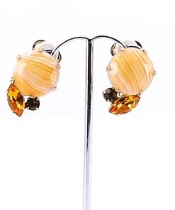 Stellar Rose Jewellery Orange Clip On Earrings