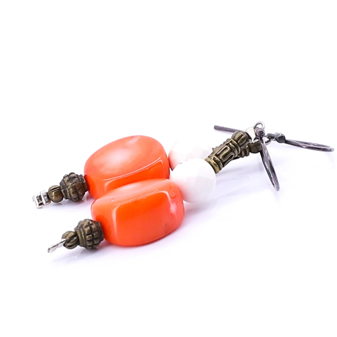 Elfy Jewellery Orange Drop Earrings 1 Elfy Jewellery Orange Drop Earrings