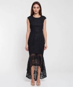 Romance Events Ellie Lace Dress | Black | ROM29
