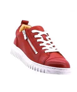 EOS Clarence Leather Sneaker | Red Shoes