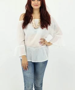 Anannasa Erica Off The Shoulder Top | White