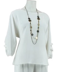 Philosophy Tops Esme Eyelet Tie Top - White