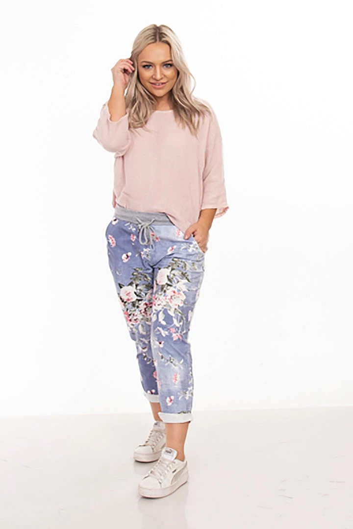 The Italian Cartel Venice Floral Pants | Light Blue | IC23 1 The Italian Cartel Venice Floral Pants | Light Blue | IC23