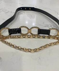 Frank Lyman Charcoal Reptilian Belt