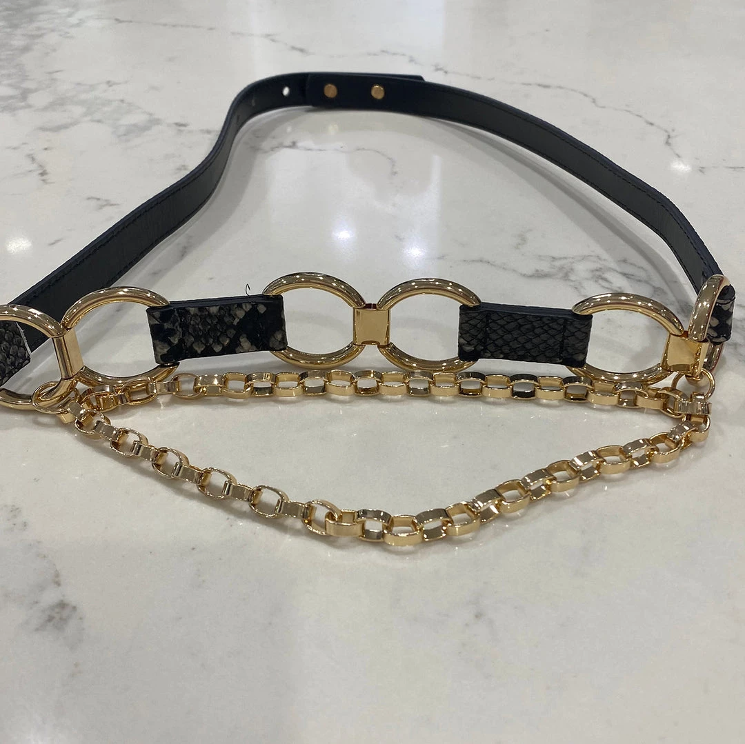 Frank Lyman Charcoal Reptilian Belt 1 Frank Lyman Charcoal Reptilian Belt