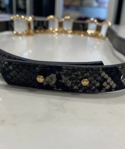 Frank Lyman Charcoal Reptilian Belt 5 Frank Lyman Charcoal Reptilian Belt