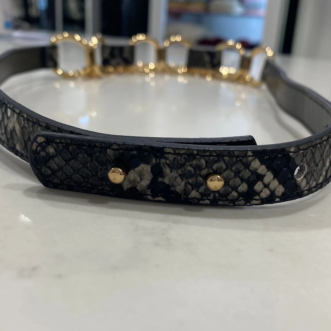 Frank Lyman Charcoal Reptilian Belt 3 Frank Lyman Charcoal Reptilian Belt