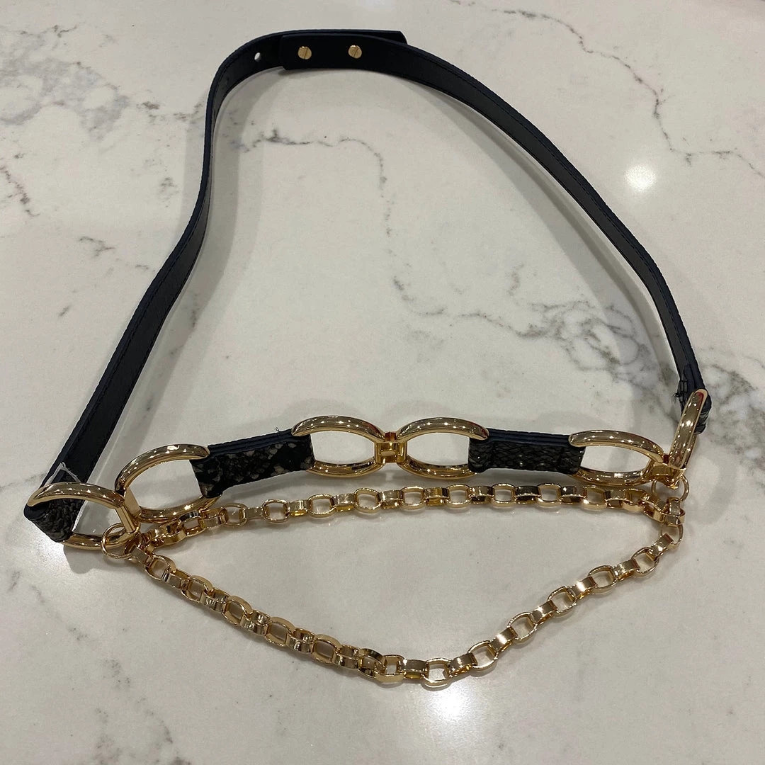 Frank Lyman Charcoal Reptilian Belt 2 Frank Lyman Charcoal Reptilian Belt