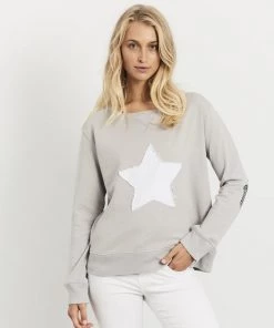EST 1971 Knitwear/Jumpers Leopard Star Cotton Windy | French Grey | EST3 5 EST 1971 Knitwear/Jumpers Leopard Star Cotton Windy | French Grey | EST3
