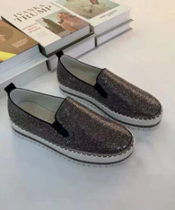 Ameise Galore Crystal Loafer | Black | AM13