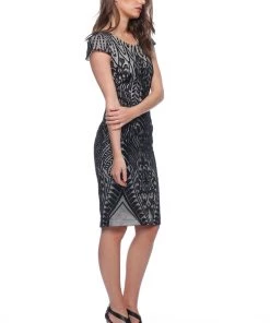 Pink Ruby Galleria Cap Sleeve Dress (Black)