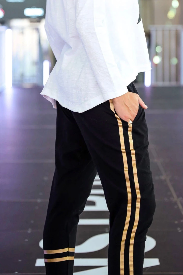 3RD STORY Clothing Gold Strip Joggers | RD12 3 3RD STORY Clothing Gold Strip Joggers | RD12