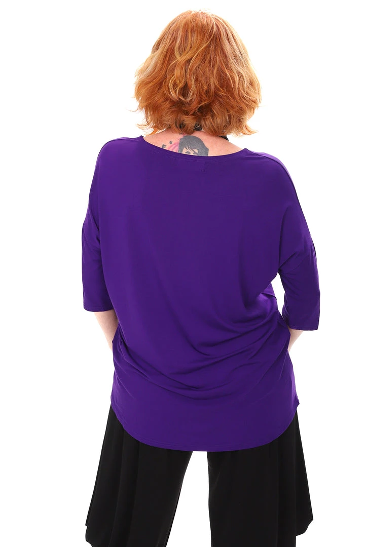 Tops Relaxed High Low Bamboo Top | Eggplant 4 Tops Relaxed High Low Bamboo Top | Eggplant